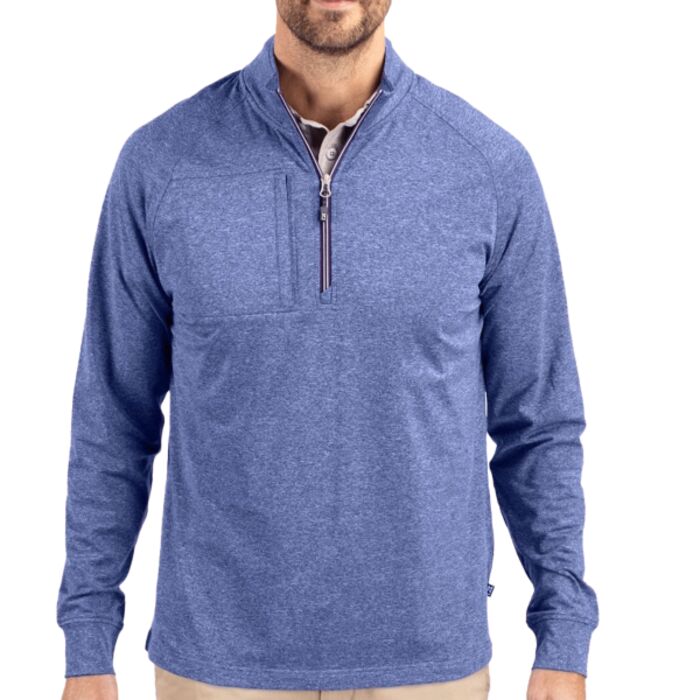 Cutter & Buck Adapt Eco Knit Heather Mens Big & Tall Quarter Zip Pullover Thumbnail