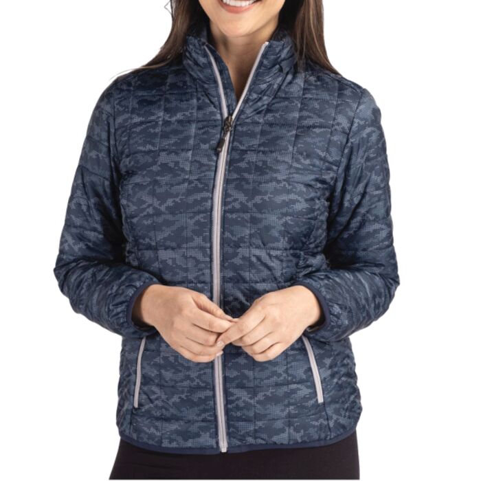 Cutter & Buck Rainier PrimaLoft Womens Eco Insulated Full Zip Printed Puffer Jacket Thumbnail
