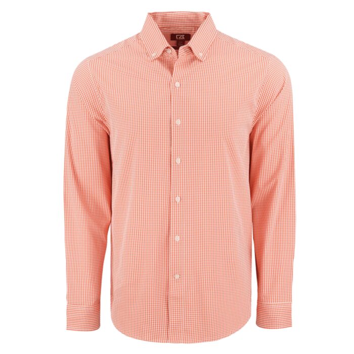Cutter & Buck Skyline Epic Confidence Recycled Gingham Mens Long Sleeve Dress Shirt Thumbnail