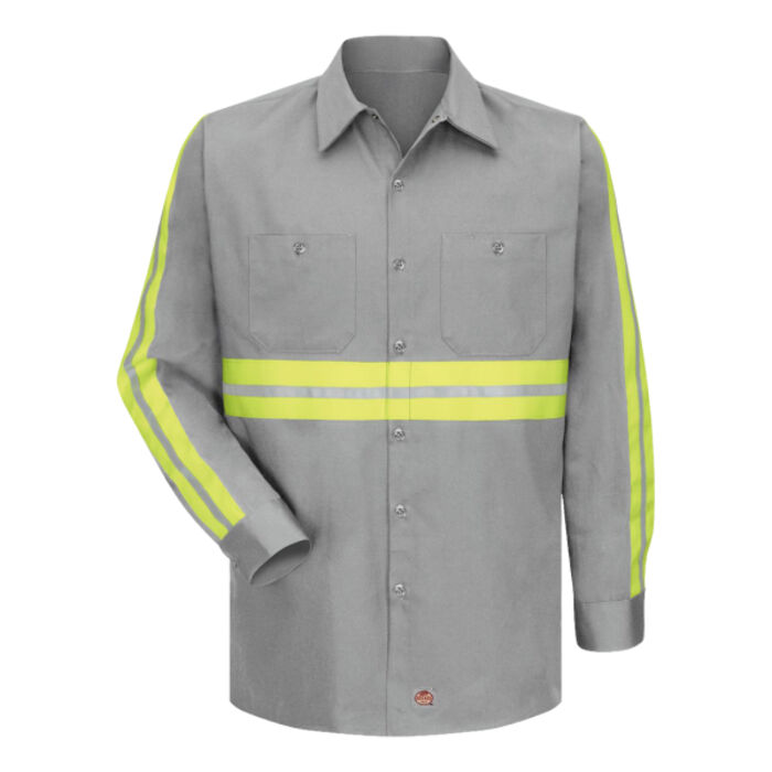 Men's Enhanced Visibility Long Sleeve Cotton Work Shirt Thumbnail