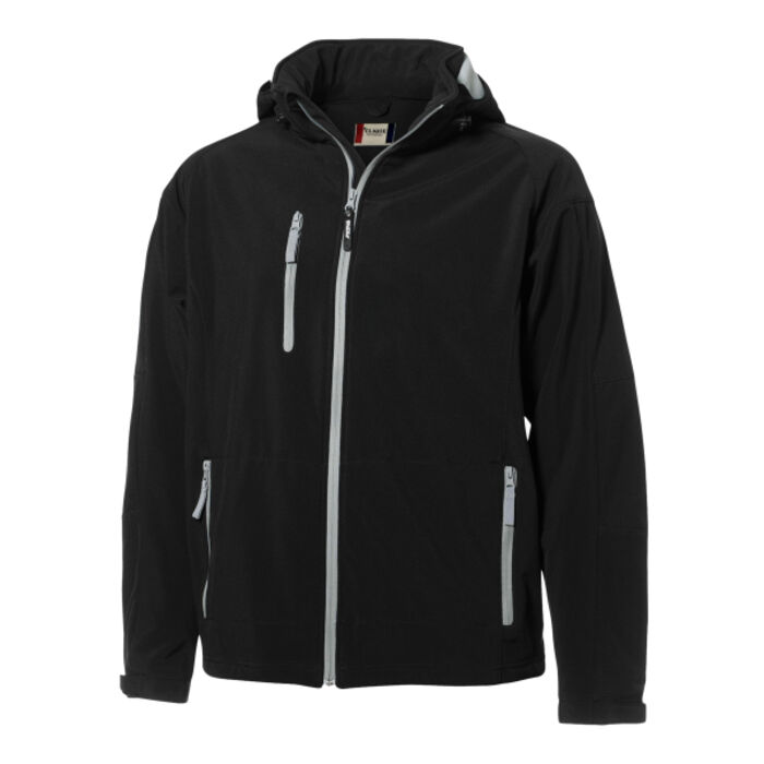 Clique Serac Stretch Softshell Hooded Full Zip Mens Jacket Thumbnail