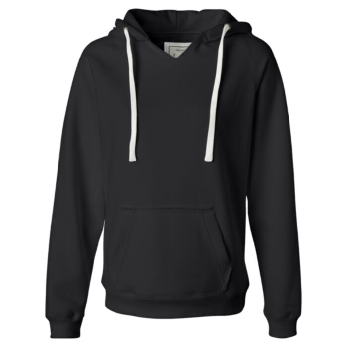 Women's Sueded V-Neck Hooded Sweatshirt Thumbnail