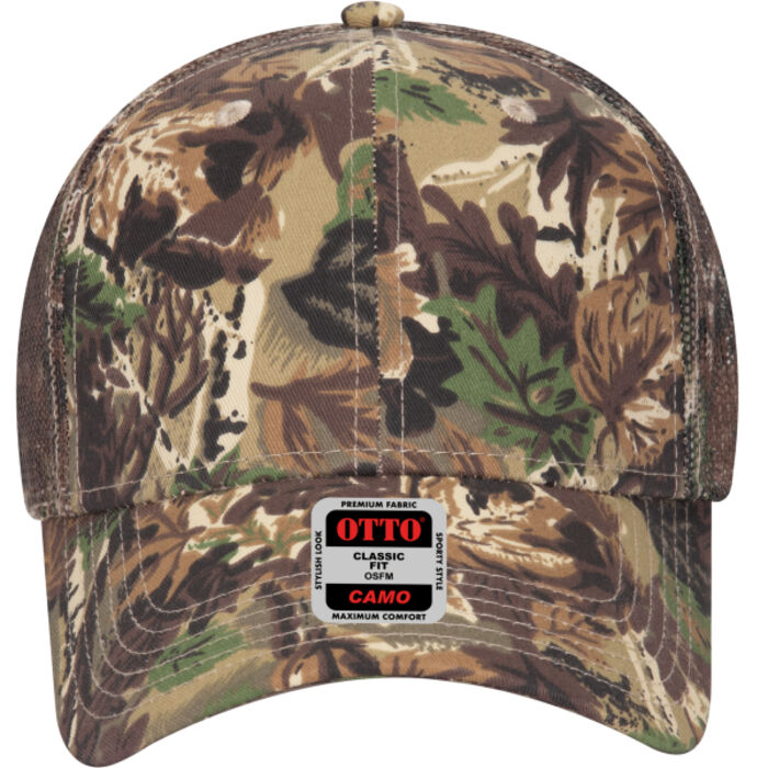 OTTO CAP® Camouflage 6 Panel Low Profile Mesh Back Trucker Hat Thumbnail