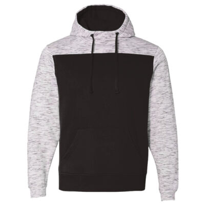 Men's Mélange Fleece Colorblocked Hooded Sweatshirt Thumbnail