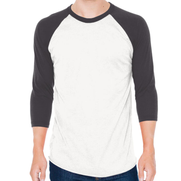 Unisex USA-Made 50/50 Poly/Cotton Raglan Three-Quarter Sleeve Tee Thumbnail