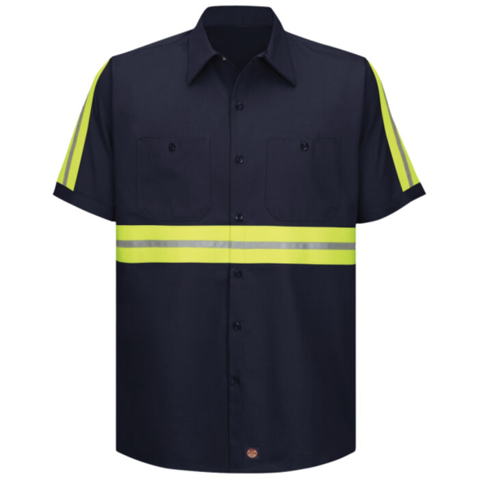 Men's Enhanced Visibility Short Sleeve Cotton Work Shirt Thumbnail