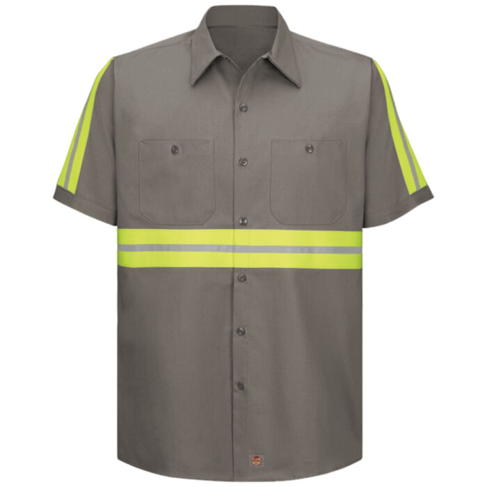 Men's Tall Enhanced Visibility Short Sleeve Cotton Work Shirt Thumbnail