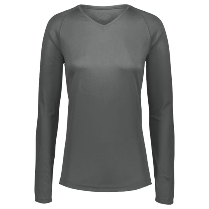Women's Attain Wicking Long Sleeve V-Neck T-Shirt Thumbnail