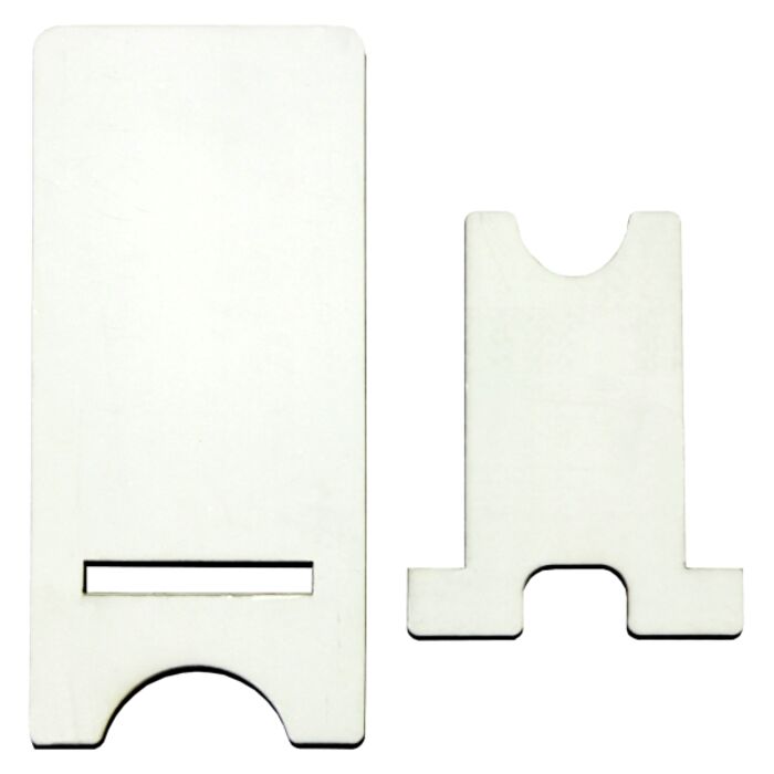 ImageStand Phone Stand for Small Smartphones, Flat top, White Gloss Hard Board with Black Back. Thumbnail