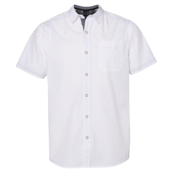 Men's Peached Printed Poplin Short Sleeve Shirt Thumbnail