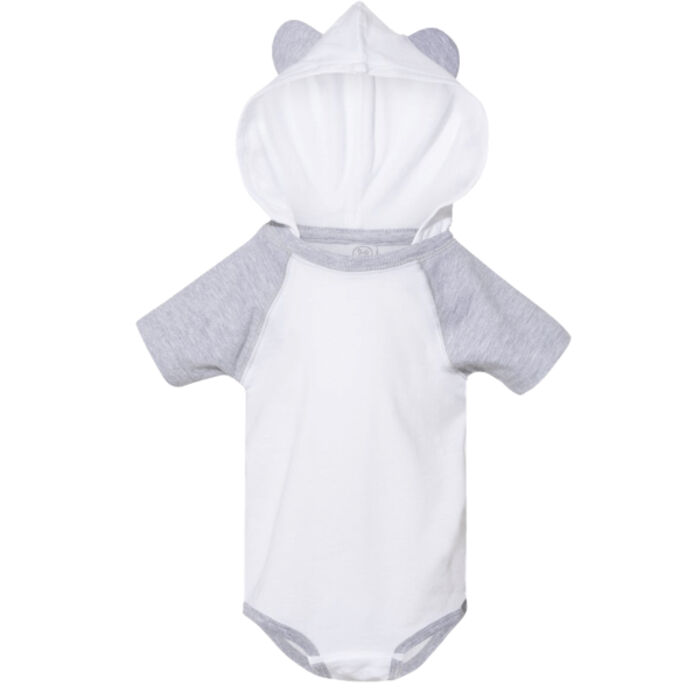 Infant Fine Jersey Raglan Bodysuit with Hood & Ears Thumbnail