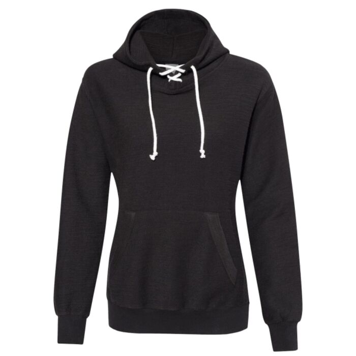 Women’s French Terry Sport Lace Scuba Hooded Sweatshirt Thumbnail