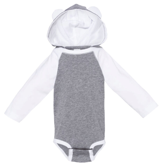 Infant Fine Jersey Character Hooded Long Sleeve Bodysuit with Ears Thumbnail