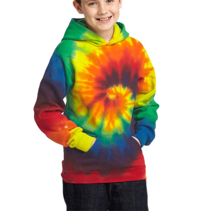 Youth Tie Dye Pullover Hooded Sweatshirt - CN Thumbnail